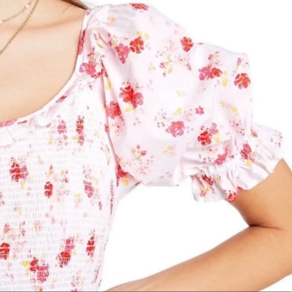 Cotton Pink Floral Maxi/Midi Dress - Picture 6 of 7
